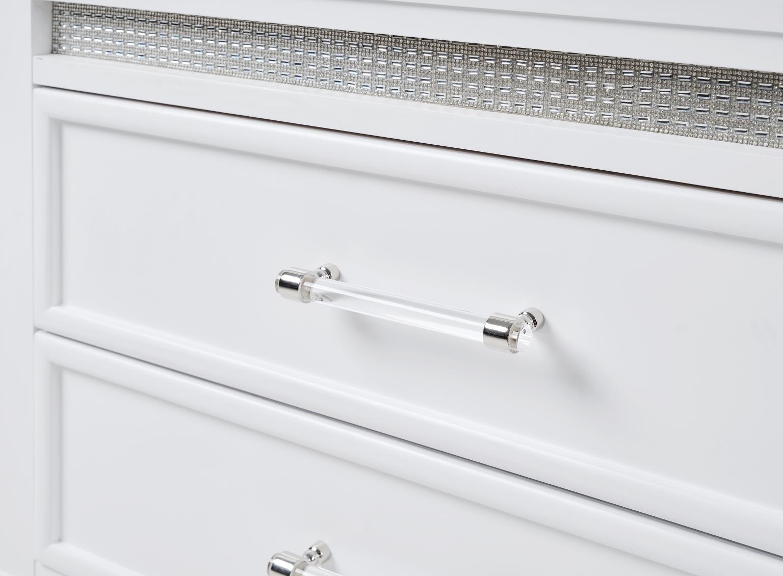 B045 White LED Dresser — 66" Wide