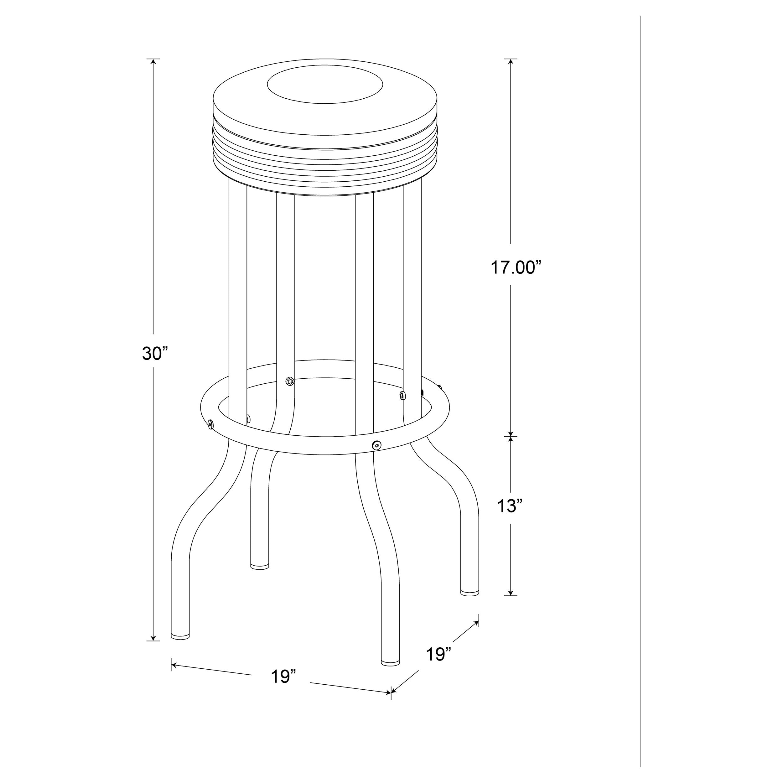 Retro Upholstered Metal Swivel Bar Stool (Set of 2)