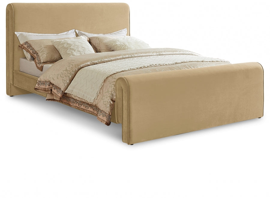Sloan velvet bed - Camel