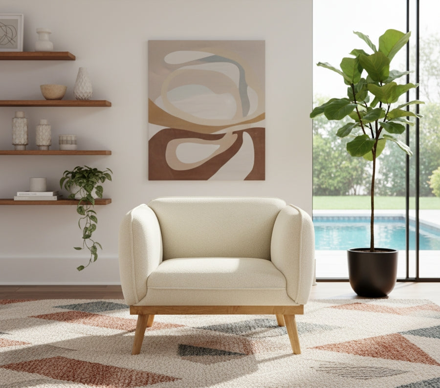 Nolita boucle chair - Cream angle