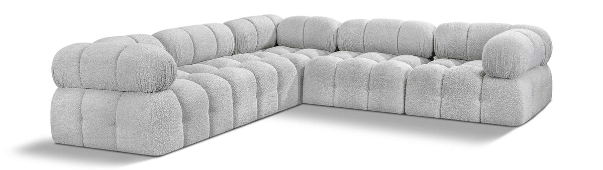 Ames Boucle Modular Sectional — 5-Piece Sectional — Grey