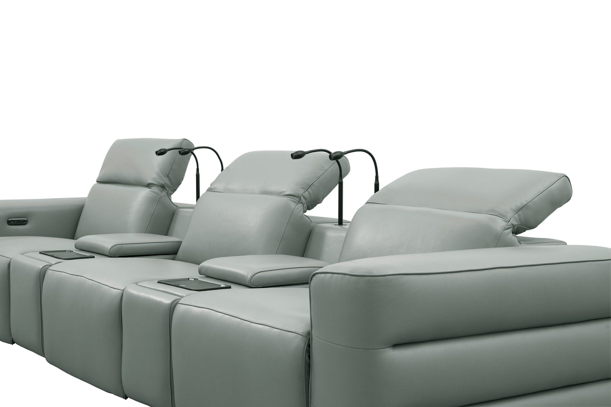 Diamante Italian Leather Home Theater Row — Power Recline