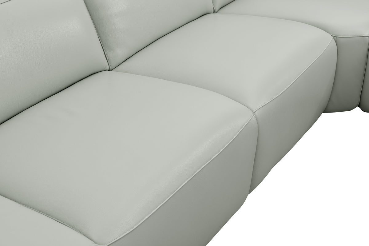 Noel Grey Italian Leather Sectional — Power Recline and Chaise