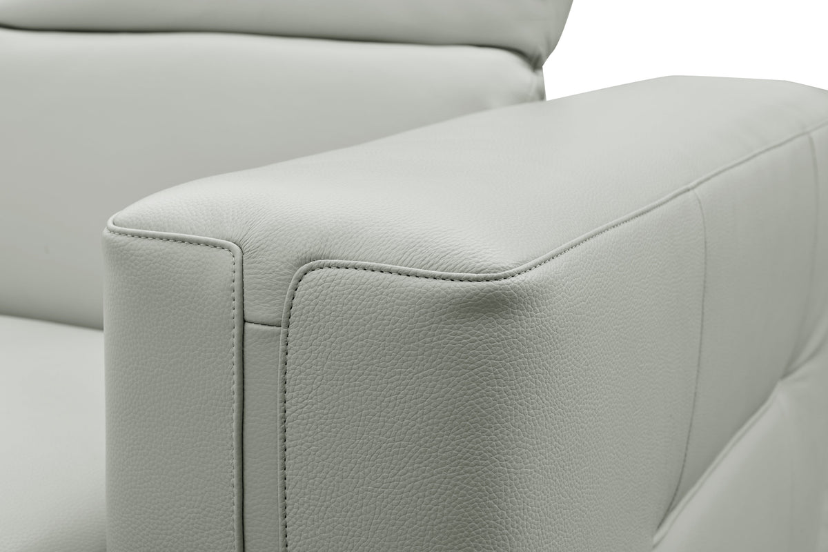 Noel Grey Italian Leather Sectional — Power Recline and Chaise