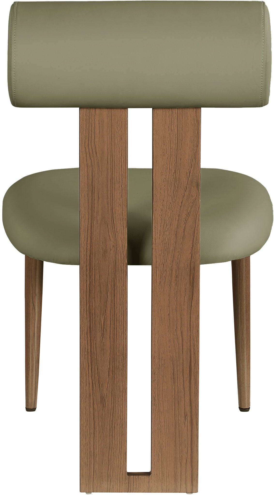 Dario - Faux Leather Dining Chair (Set of 2) with Brown Frame
