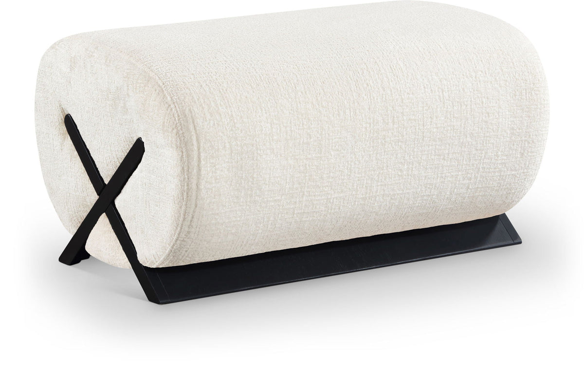 Akira - Fabric Upholstered Ottoman - White