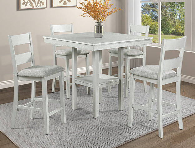Lester Driftwood Counter Height Table Set — 5-Piece