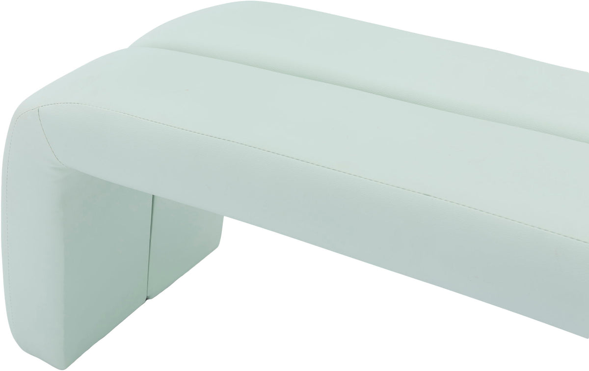 Arc Channel-Tufted Bench — Mint, White or Cream