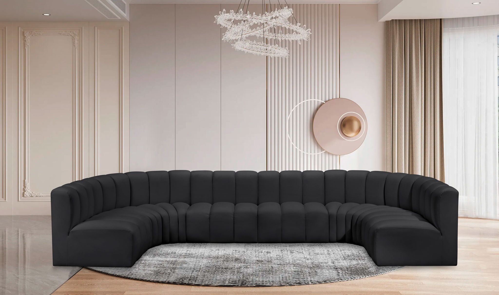 Arc - Faux Leather Modular U-Shaped Sectional