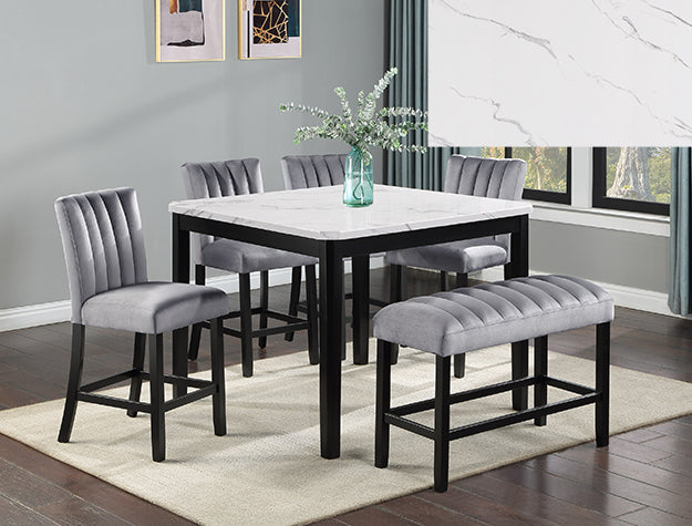 Pascal Counter Height Dining Set — Table, Chairs & Bench