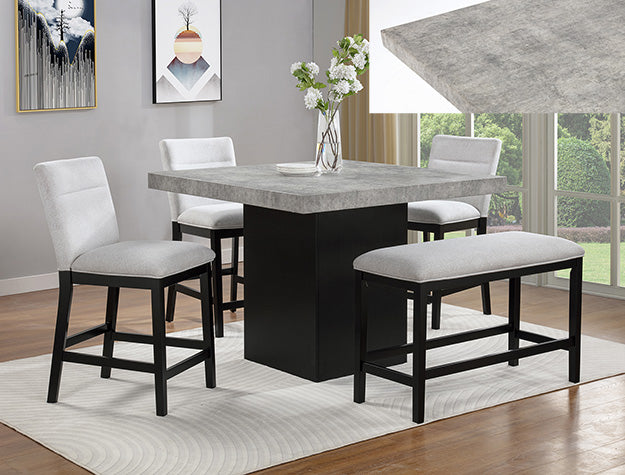 Sebastian Counter Height Dining Set — Table, Chairs & Bench