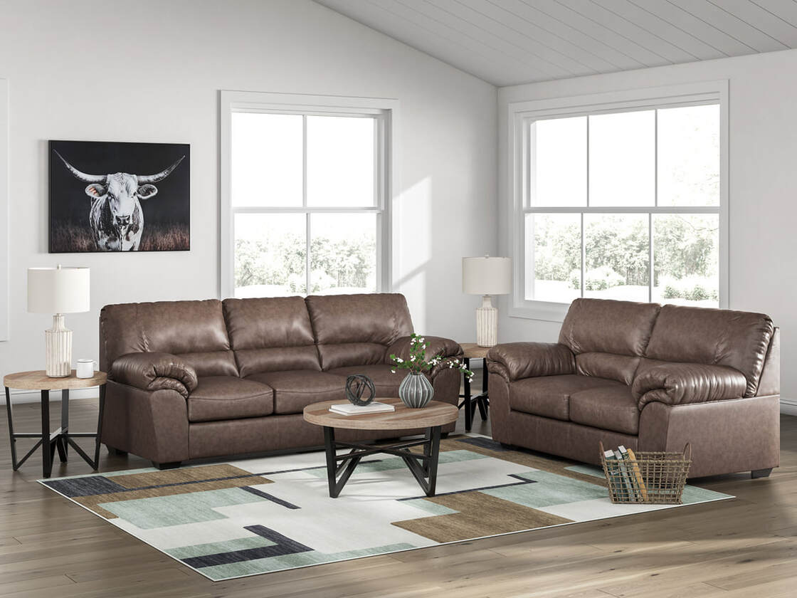 Ashley 277-05 Faux Leather Sofa & Loveseat — 2-Piece Set