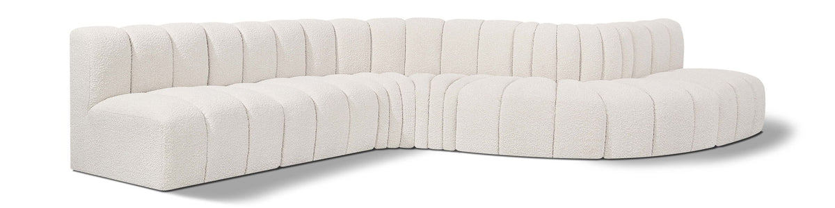 Arc Boucle Modular Sectional — 7-Piece Sofa — Cream