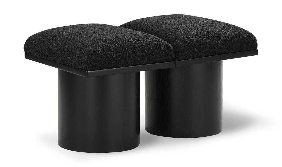 Pavilion Modular Bench 2-Piece Bench, 31"W x 18"D — Black / Black Base