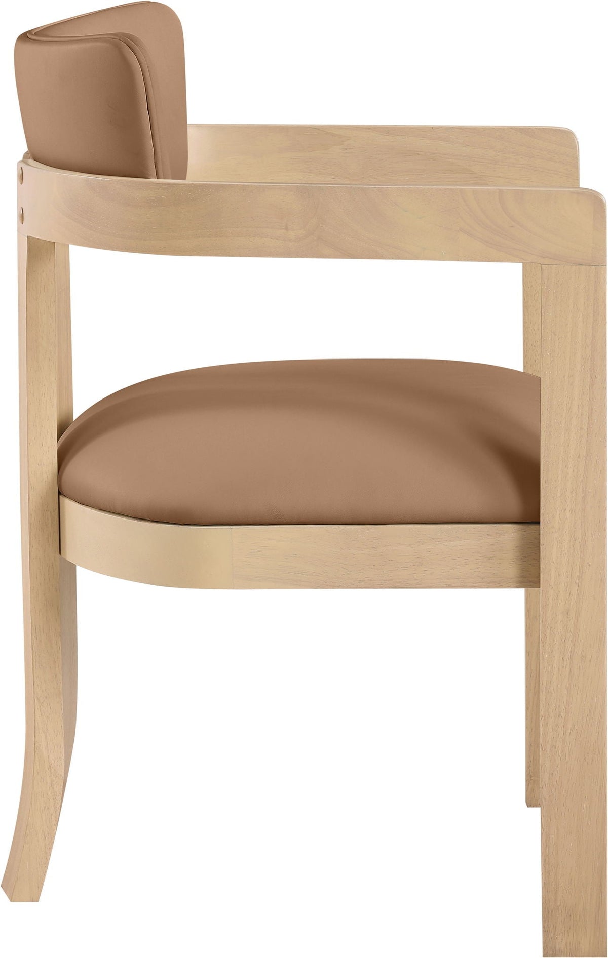 Lavrin Vegan Leather Dining Arm Chair (Set of 2) with Natural Base