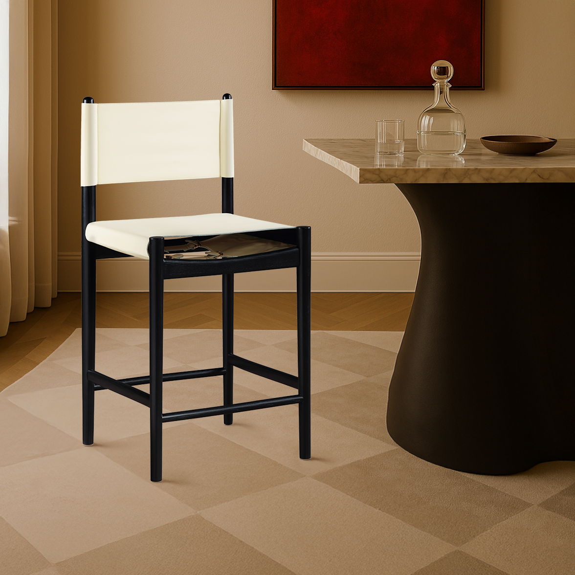 Rawlins - Counter Stool with Black Frame