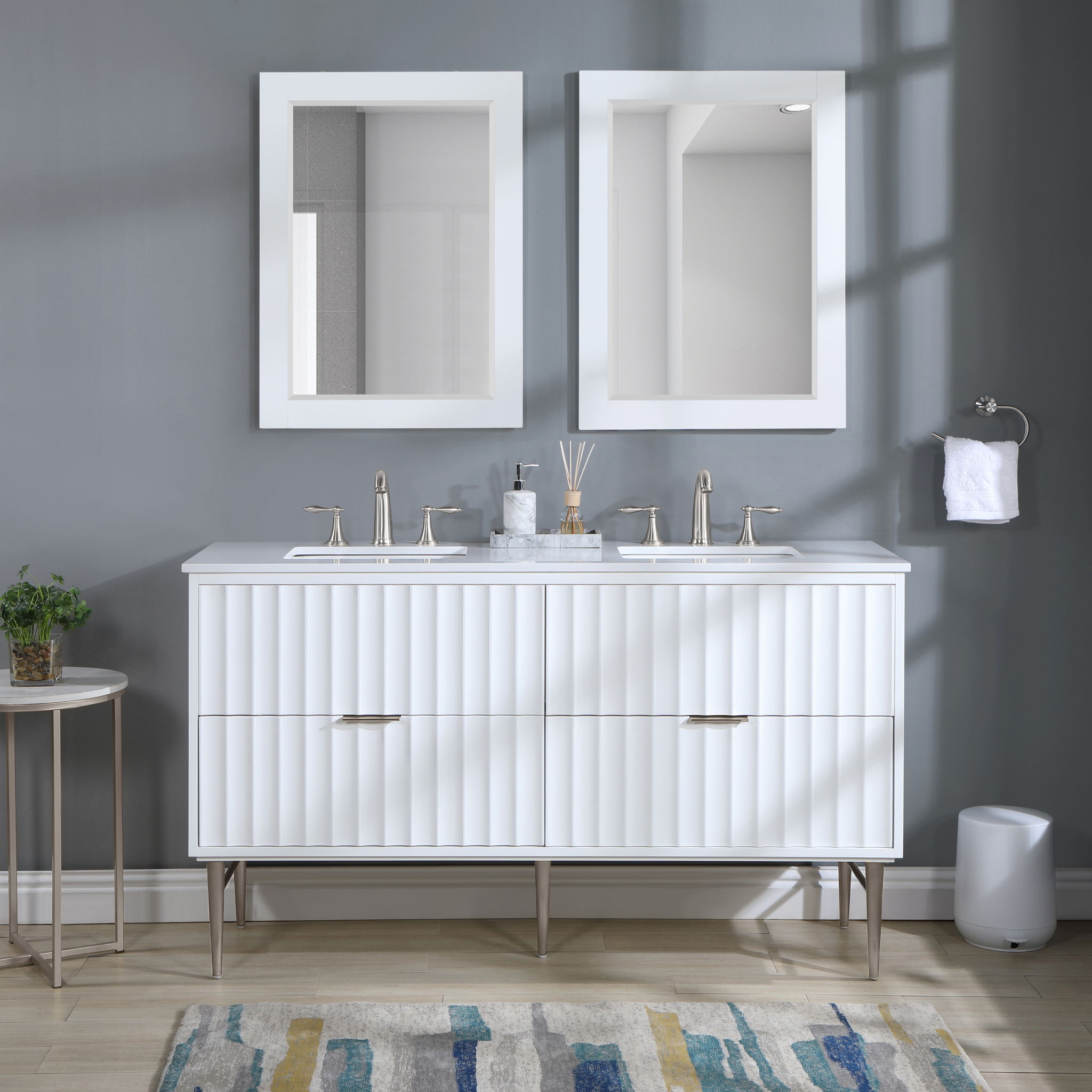 Modernist - Bathroom Vanity With Chrome Legs