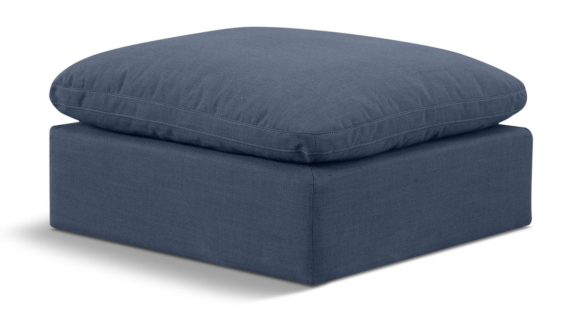 Indulge Linen Modular Sectional — Ottoman — Navy