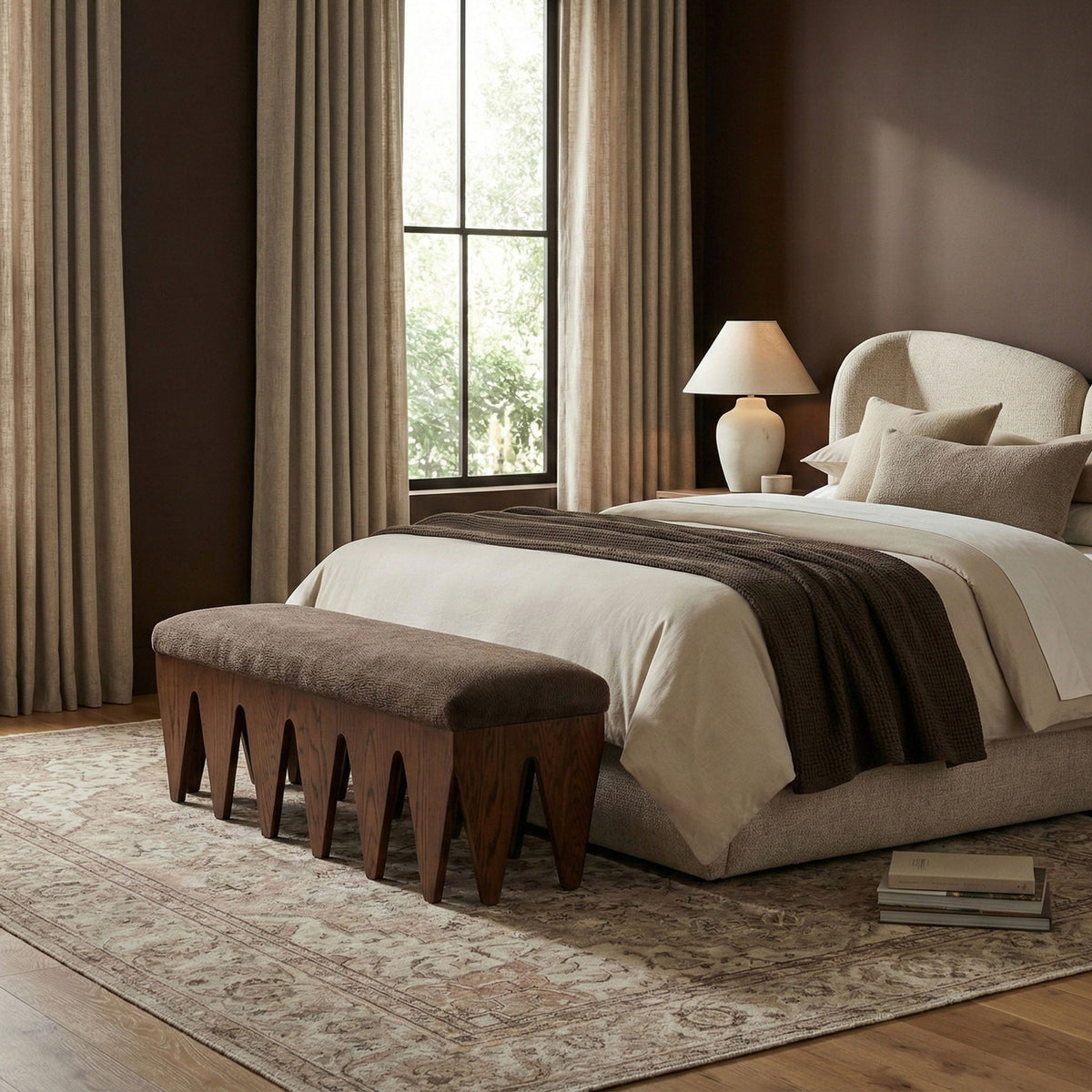 Altair - Bench with Dark Brown Base