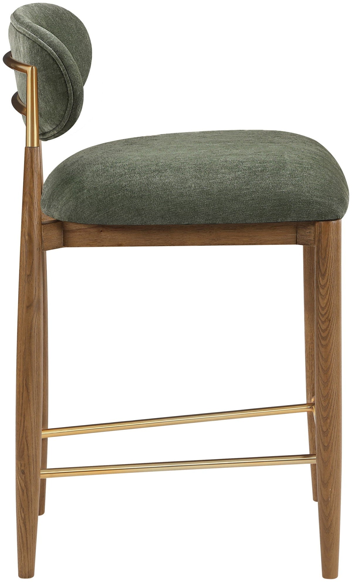 Riccio Fabric Counter Stool with Walnut Frame