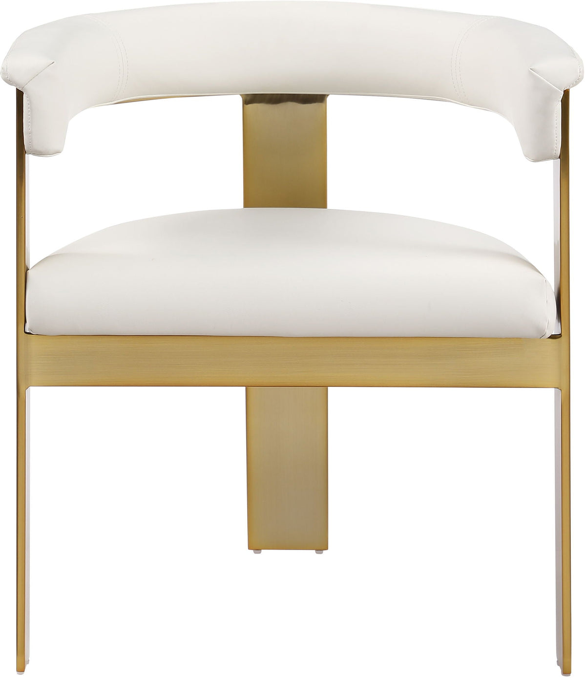 Romeo - Faux Leather Dining Chair (Set of 2) with Gold Base