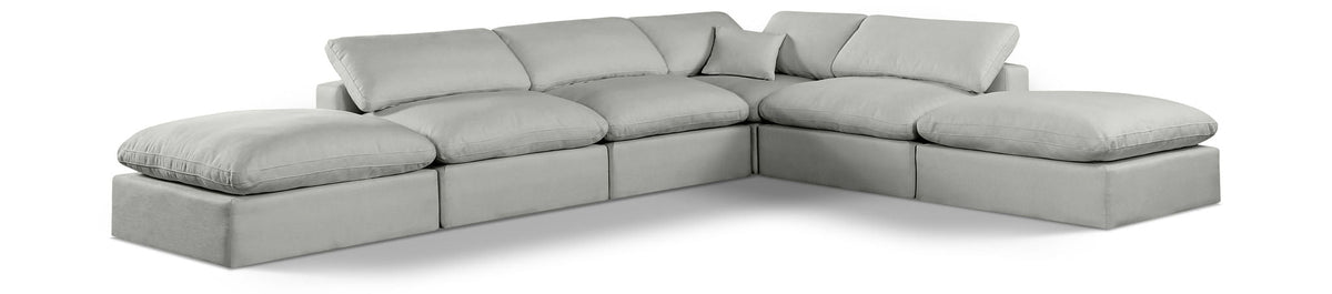 Comfy Linen Modular Sectional — 6-Piece Sectional — Grey