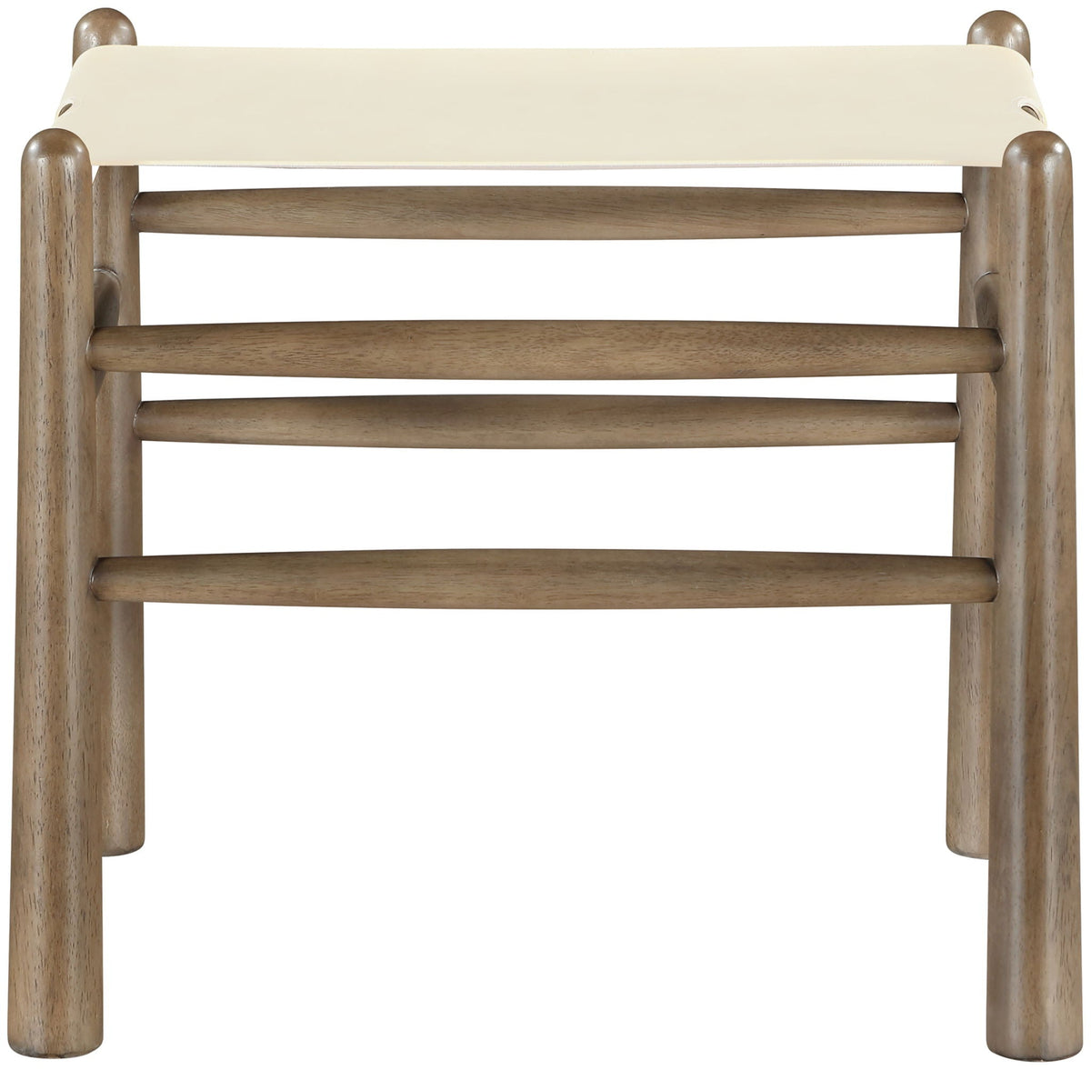 Santos - Faux Leather Upholstered Bench with Walnut Frame