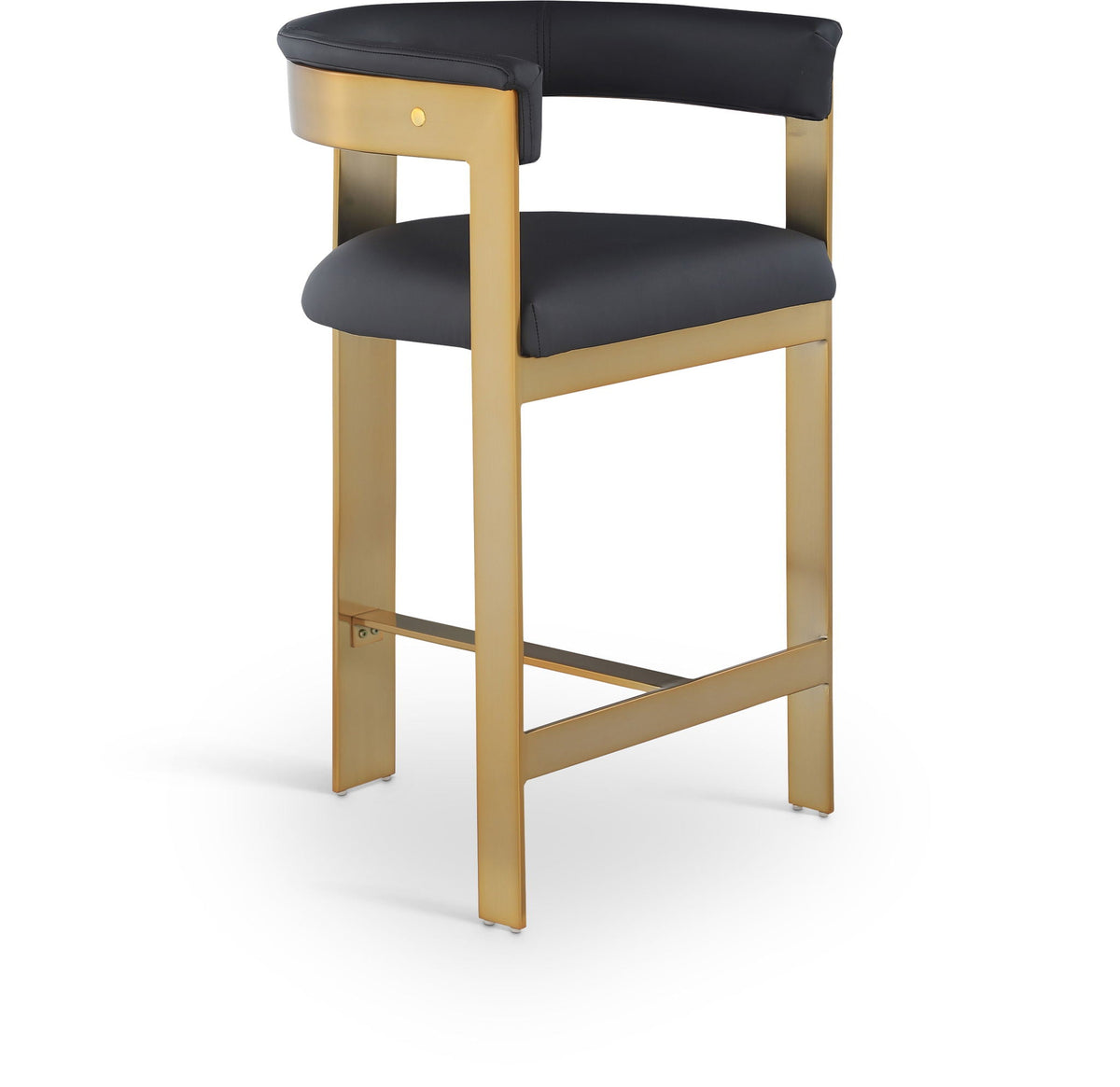 Romeo - Faux Leather Counter Stool (Set of 2) with Gold Base