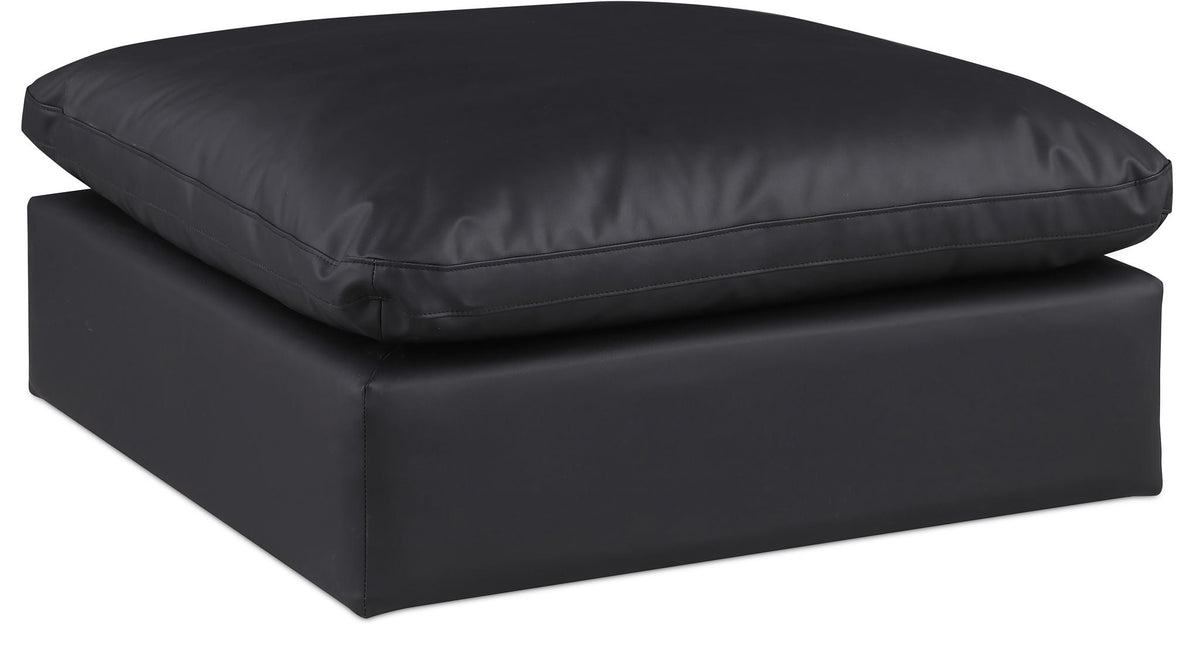 Comfy Faux Leather Modular Sectional — Ottoman — Black
