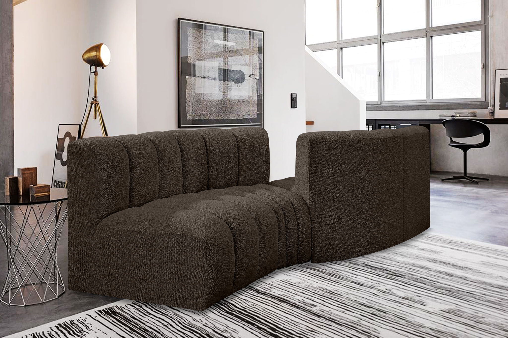 Arc - Boucle Fabric 4 Piece Sofa