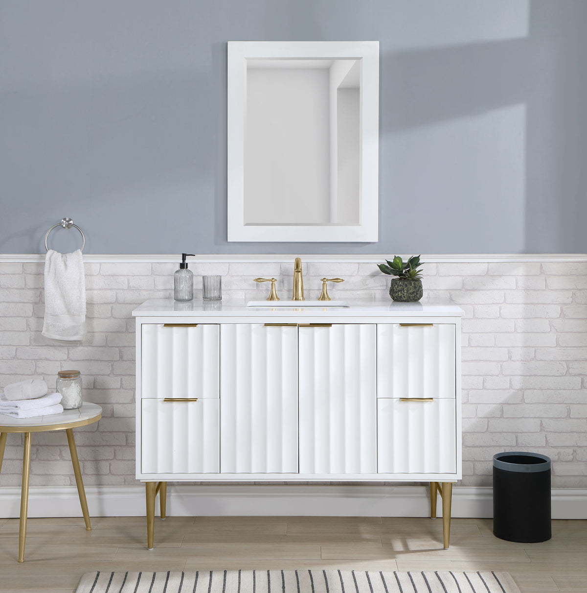 Modernist - Bathroom Vanity with Gold Legs