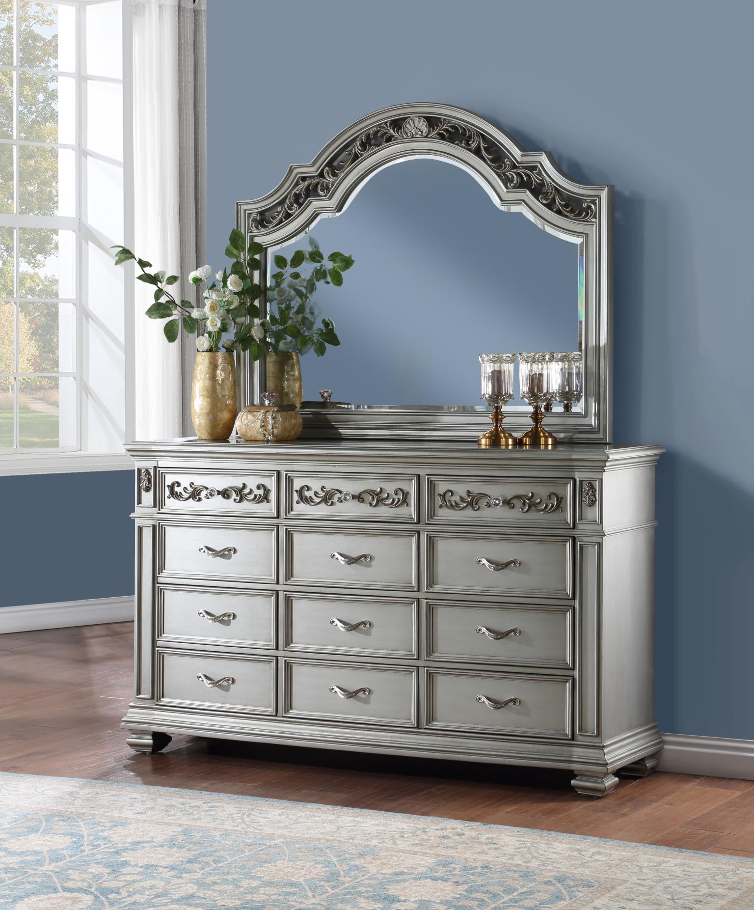 B062 Metallic Shimmer Silver Mirror — 54-Inch Wide
