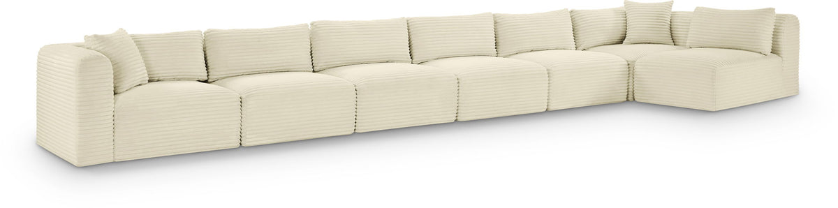 Shaggy Modular Sectional — 7-Piece Sectional — Cream