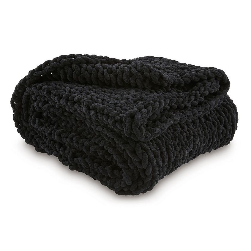 Chaddon Hand-Knitted Chenille Throw Blanket, 2 Colors