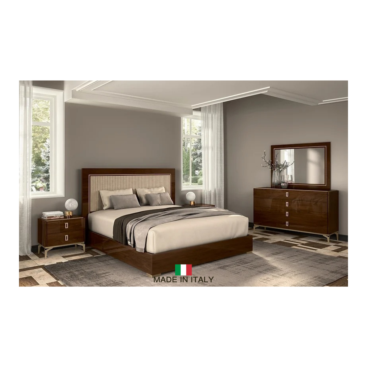 Eva Brown Upholstered Bedroom Set