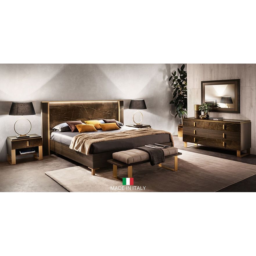 Essenza High Gloss Bedroom Set — Italian Made with LED Bed