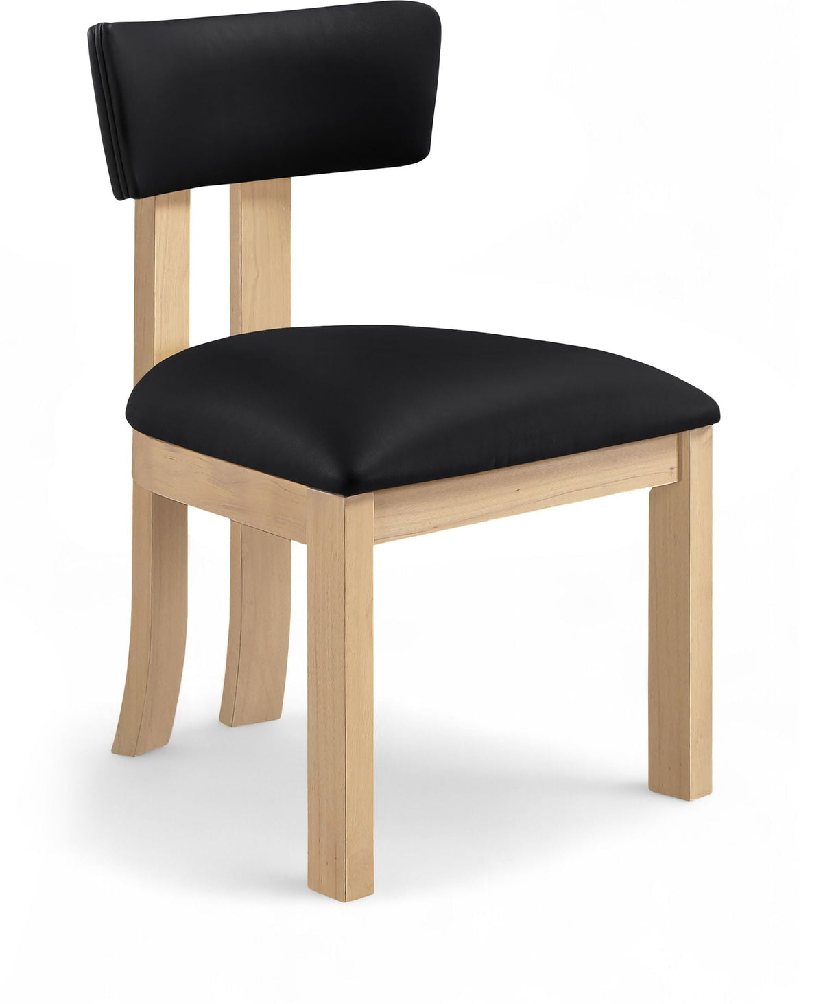 Lavrin Vegan Leather Dining Side Chair (Set of 2) with Natural Base