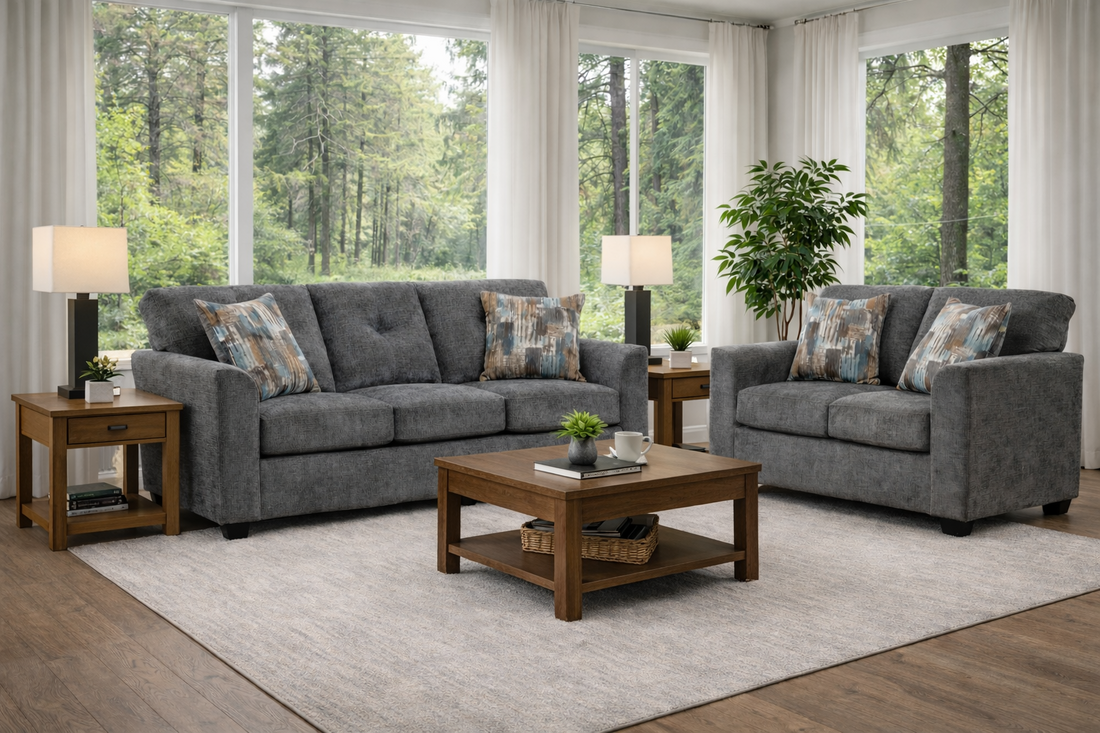 Washington 3000 Sofa & Loveseat — Gray, Navy or Chocolate