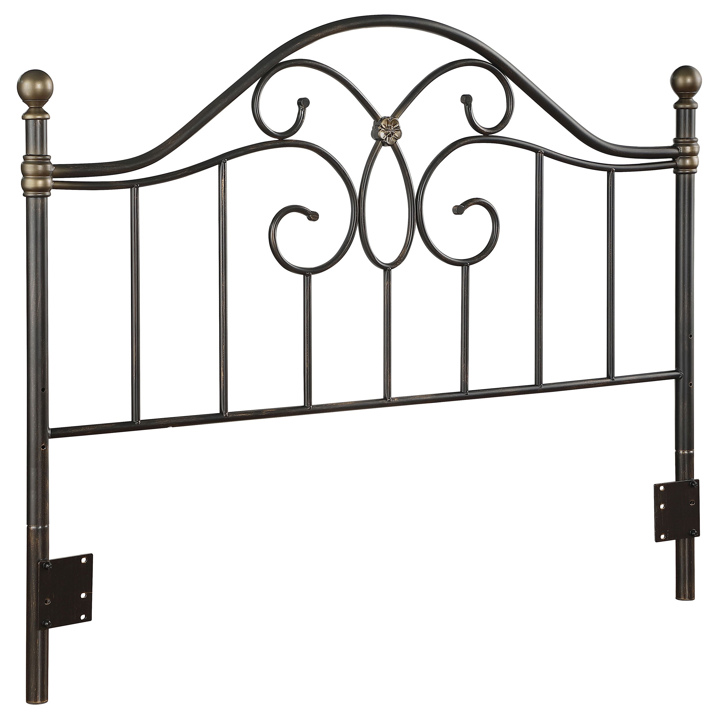 Bailey / Full Metal Headboard Black and Bronze