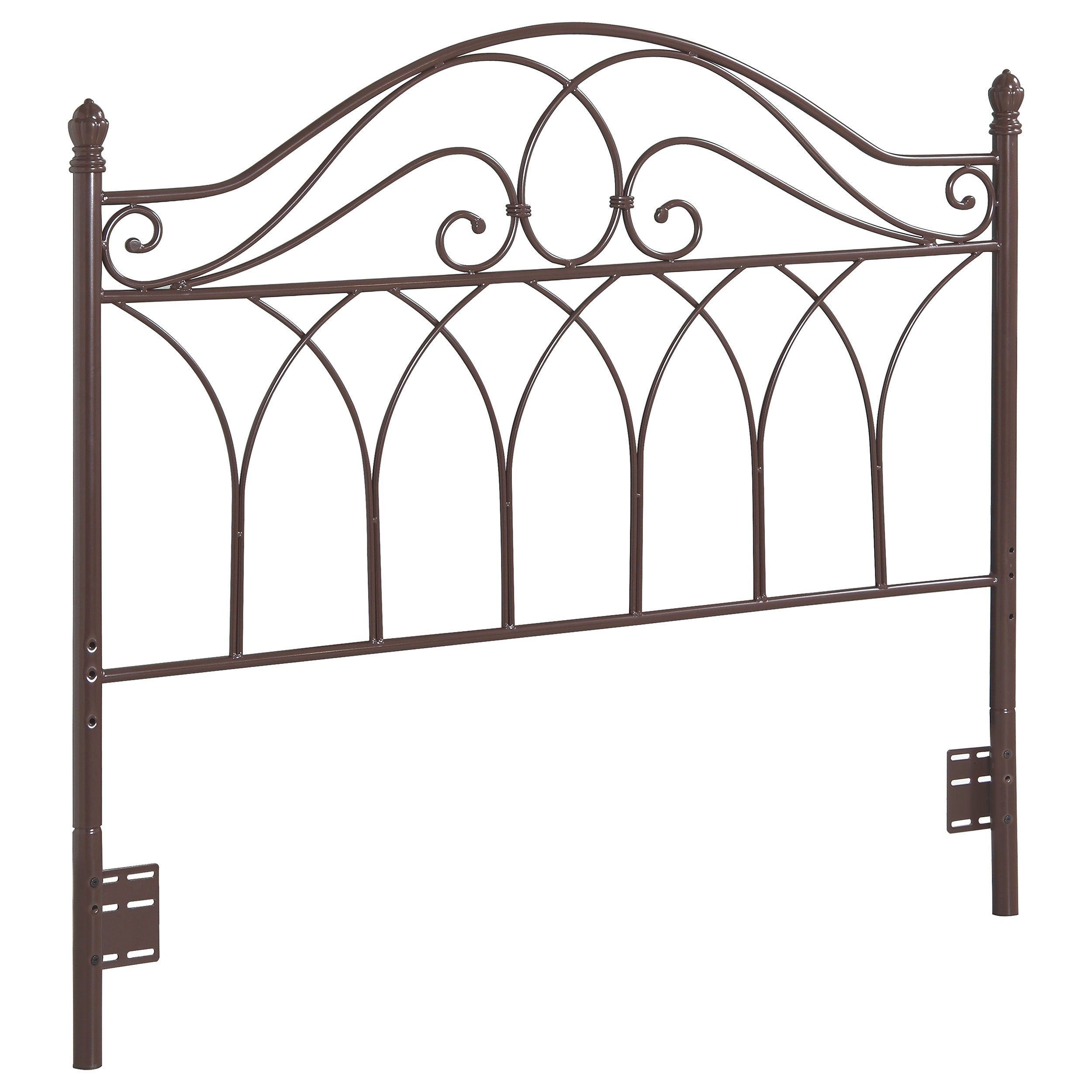 Zola / Full Metal Scroll Headboard Brown