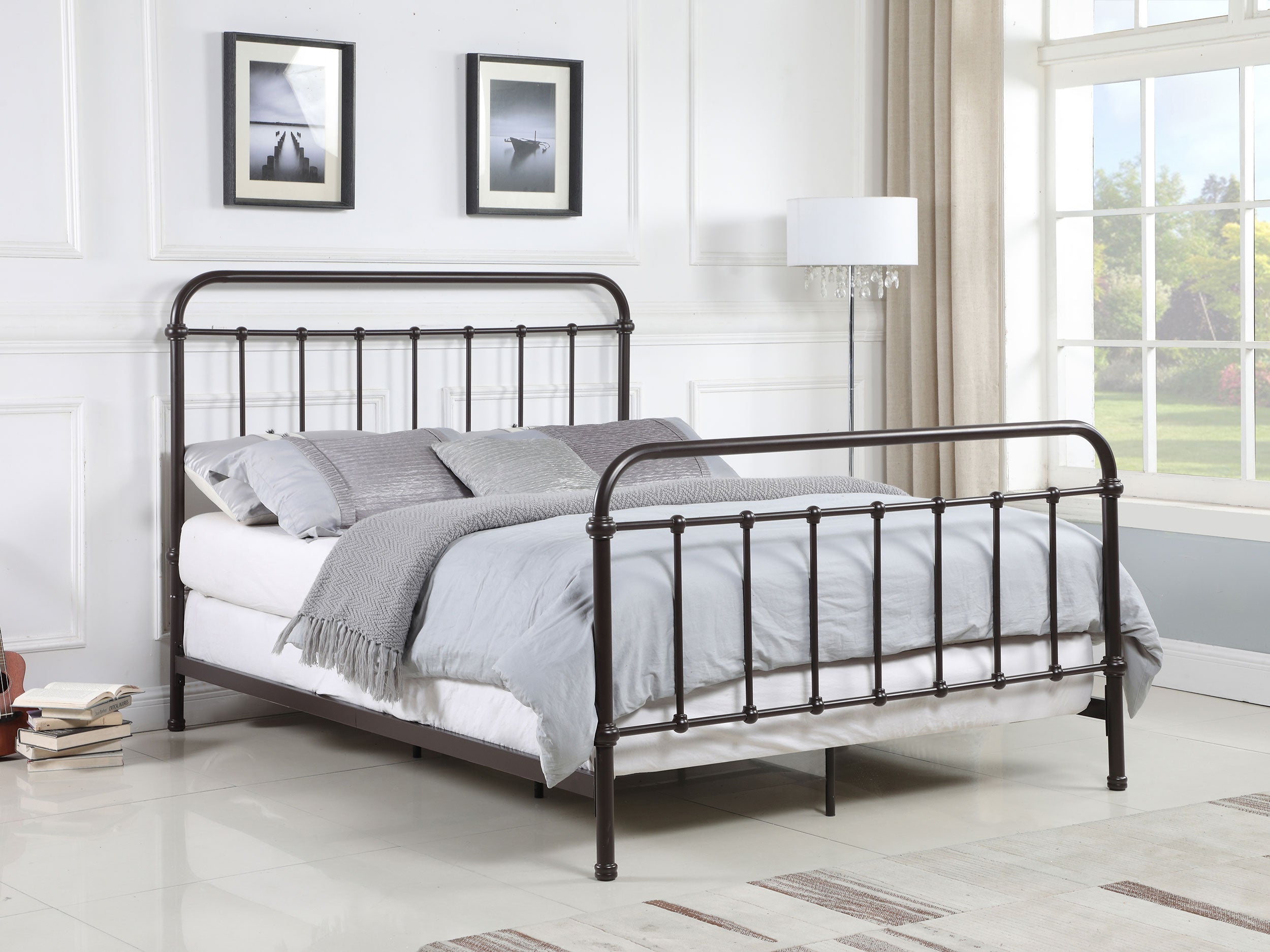 Livingston Panel Metal Bed Dark Bronze