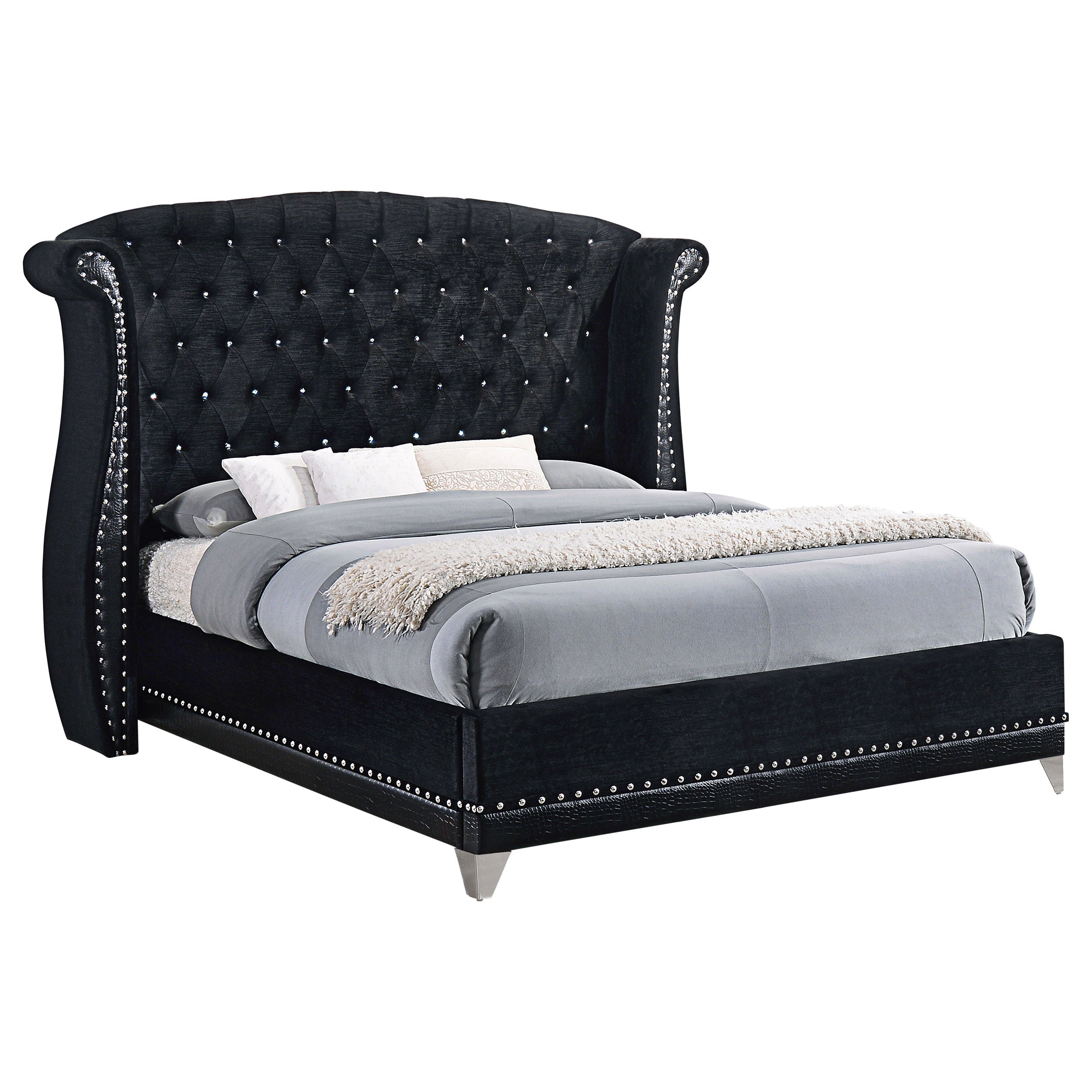 Barzini Tufted Upholstered Bed Black