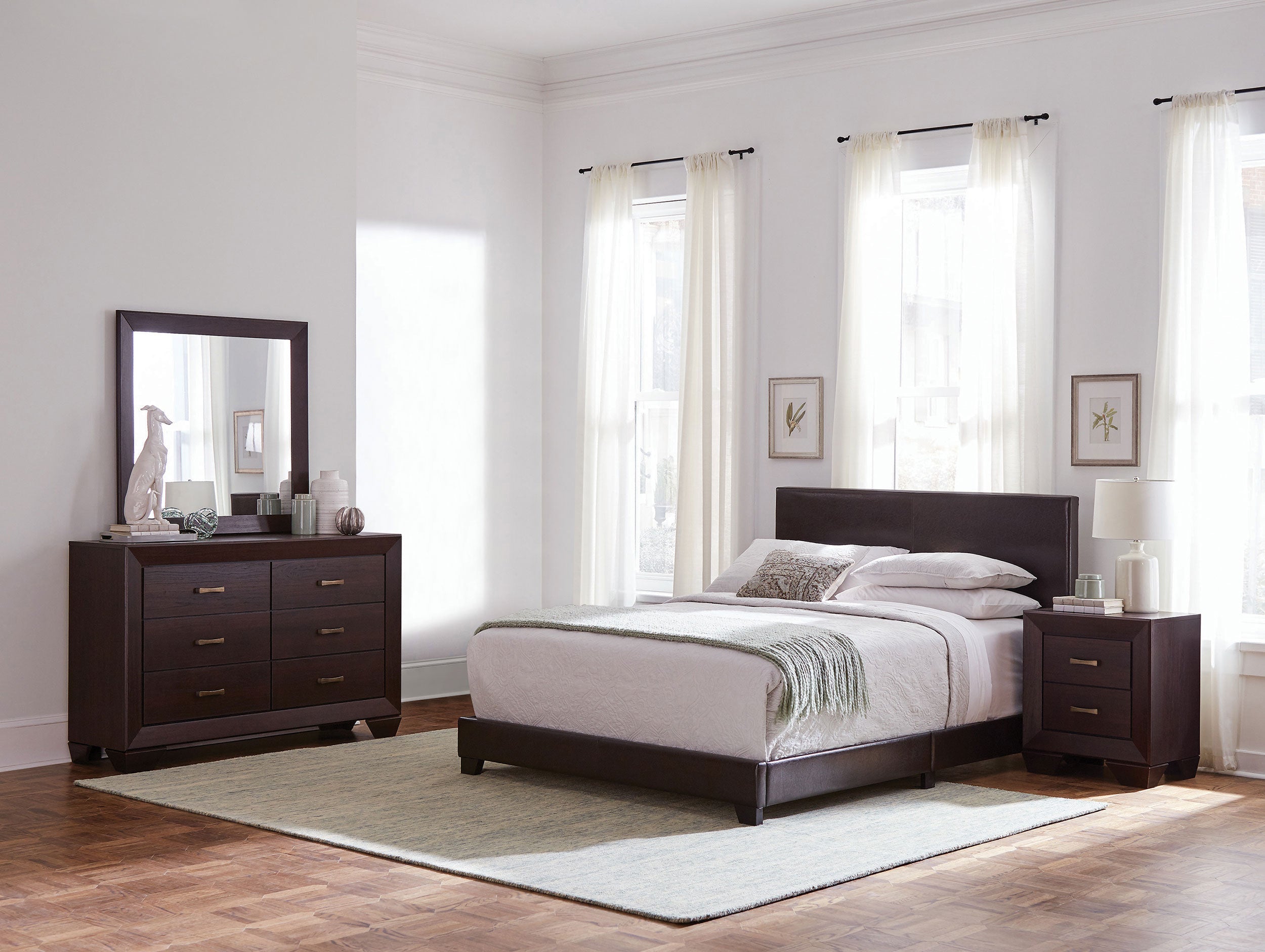 Dorian Bedroom Set Brown and Dark Cocoa