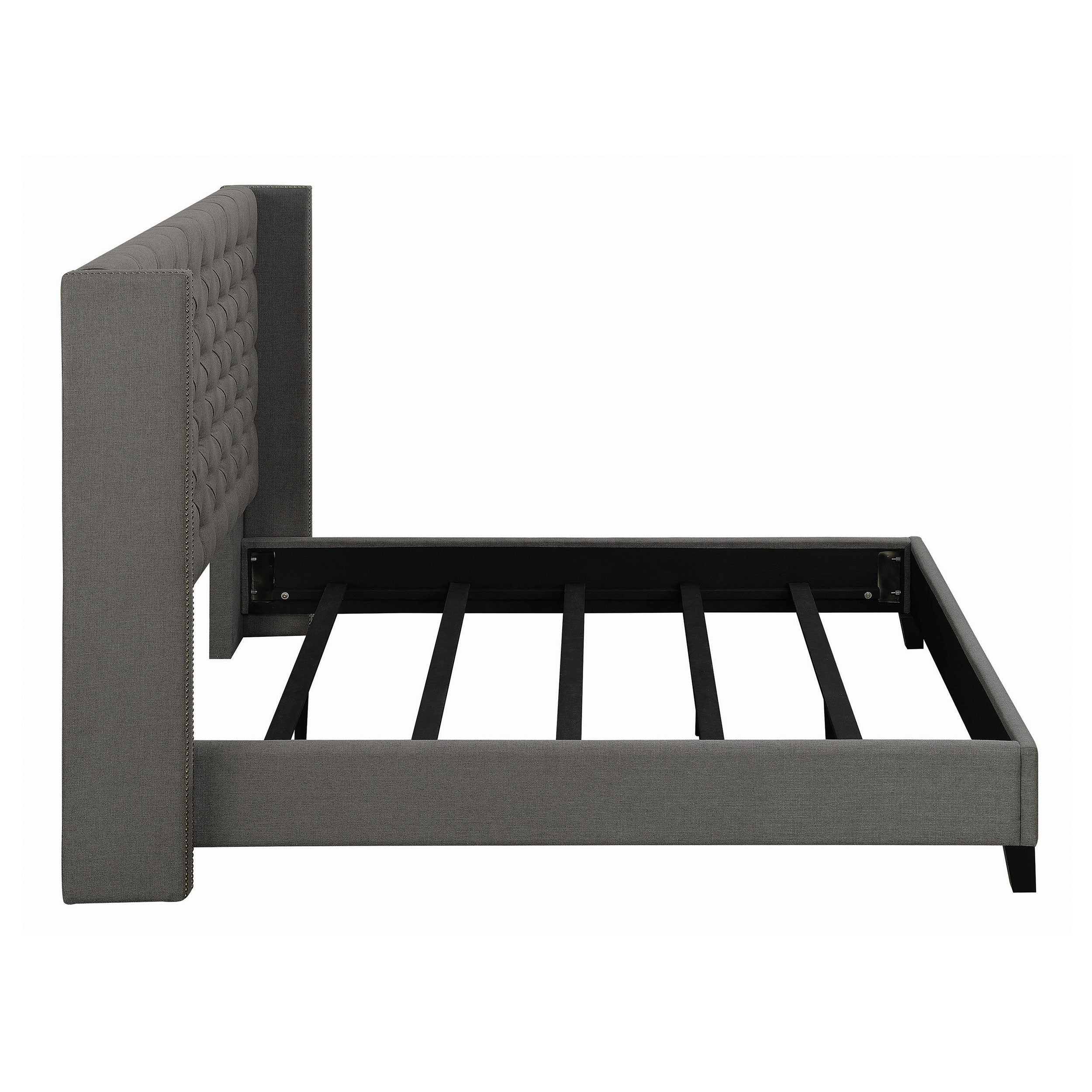 Bancroft Demi-wing Upholstered Bed Grey