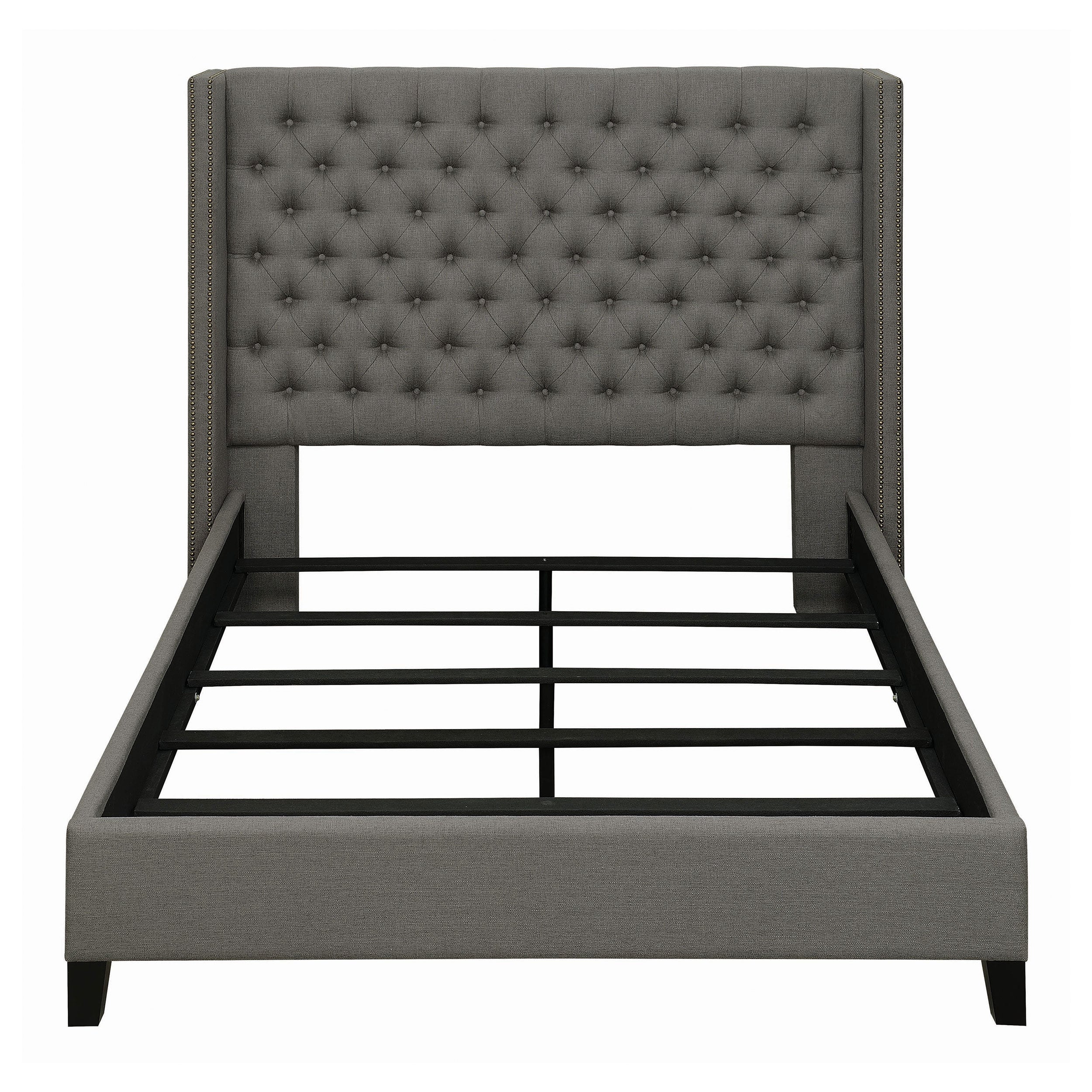 Bancroft Demi-wing Upholstered Bed Grey