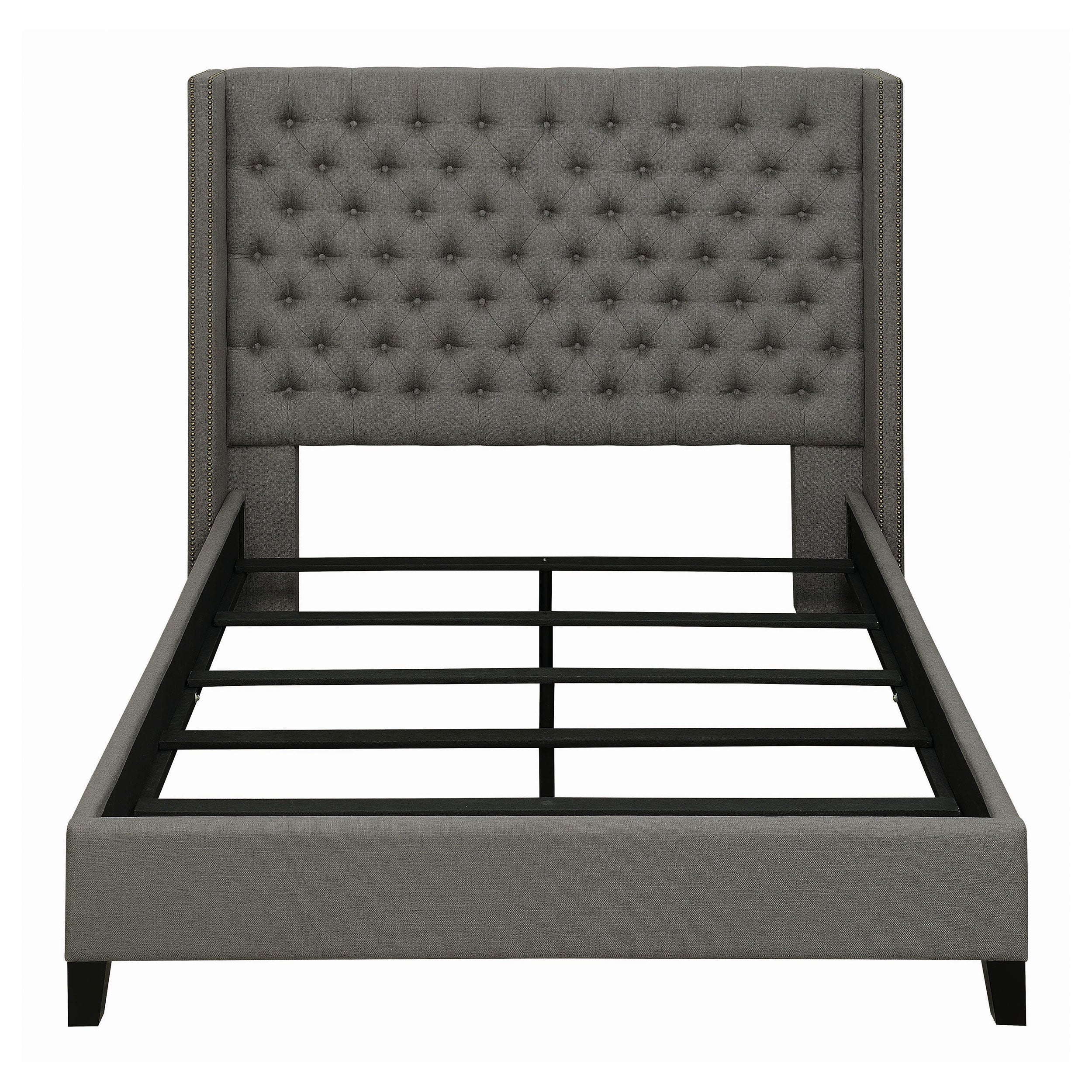 Bancroft Demi-wing Upholstered Bed Grey