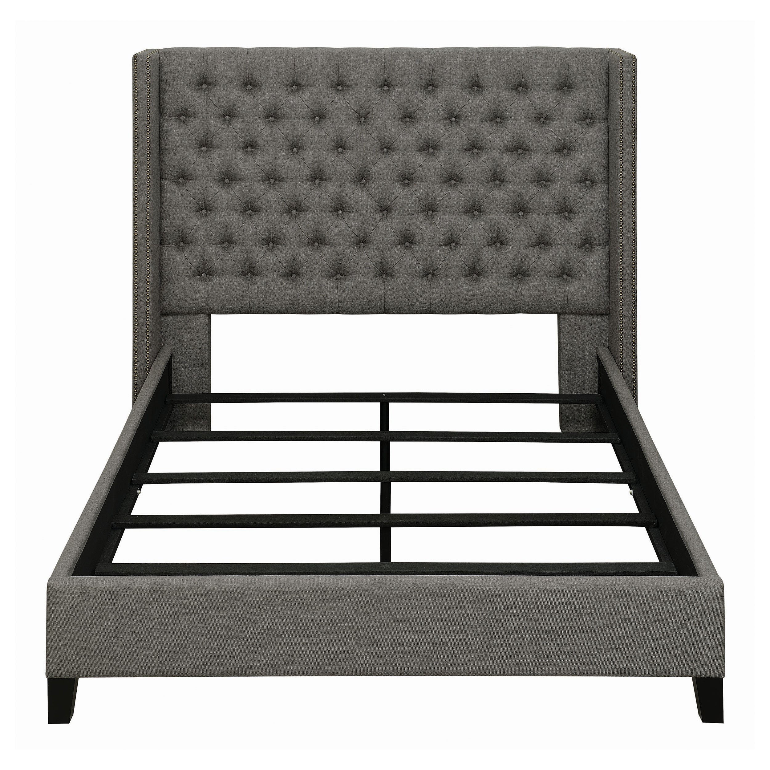 Bancroft Demi-wing Upholstered Bed Grey