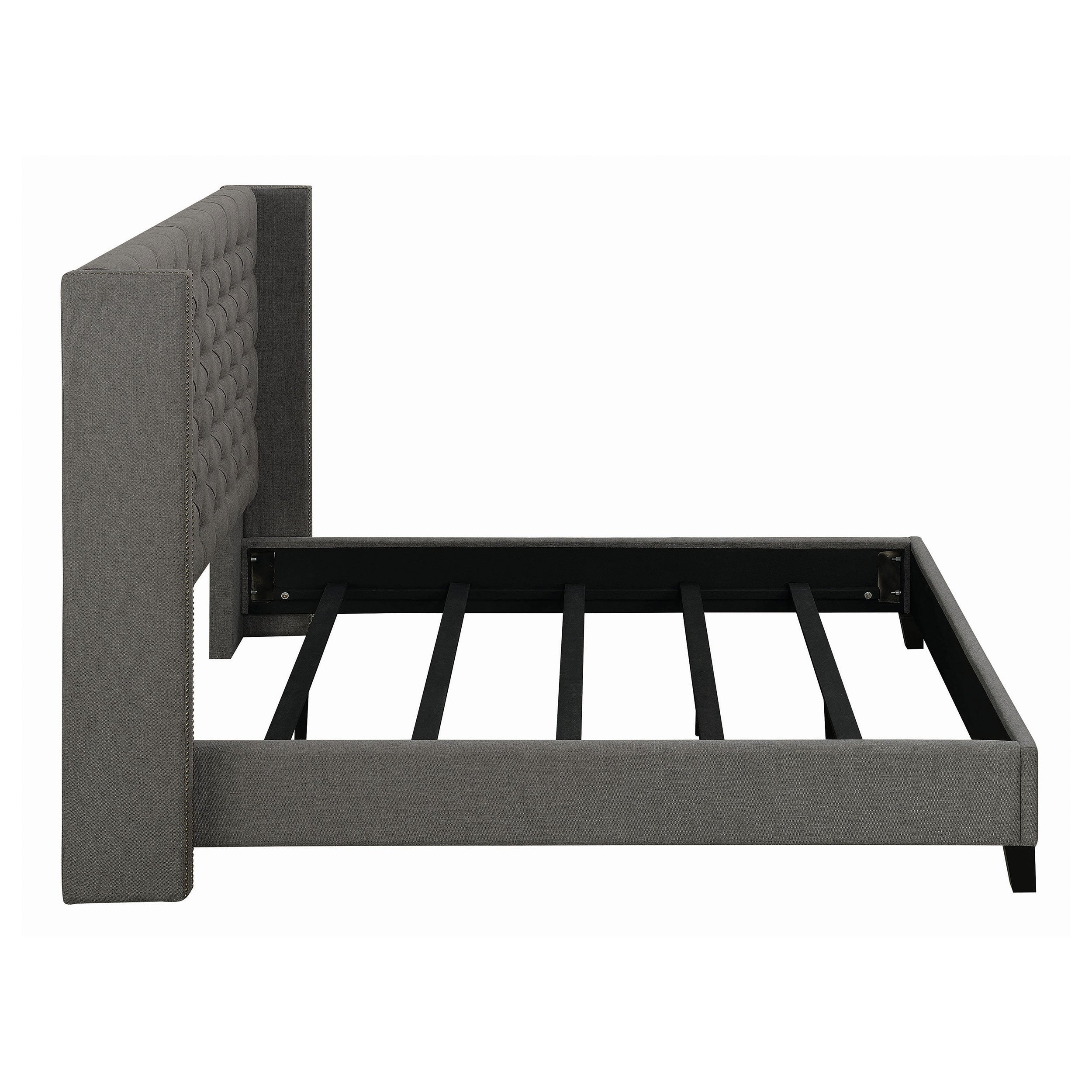 Bancroft Demi-wing Upholstered Bed Grey