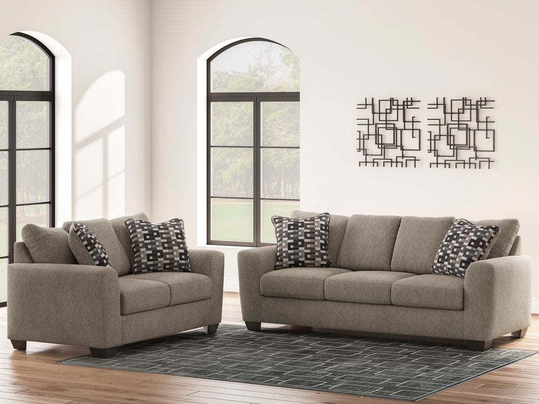 Ashley 302-04 Sofa & Loveseat Set — Accent Pillows Included