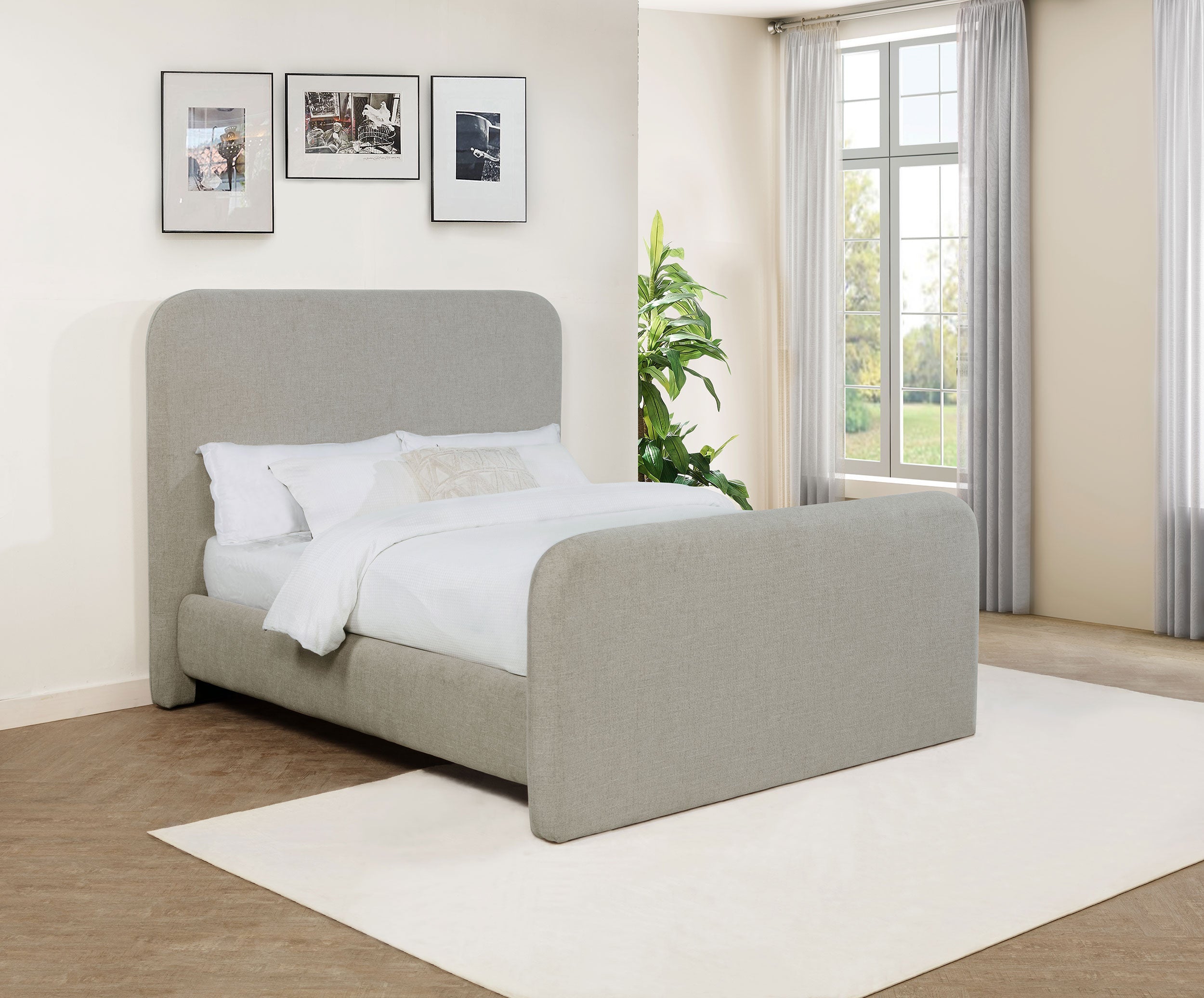 Wren Upholstered Panel Bed Grey